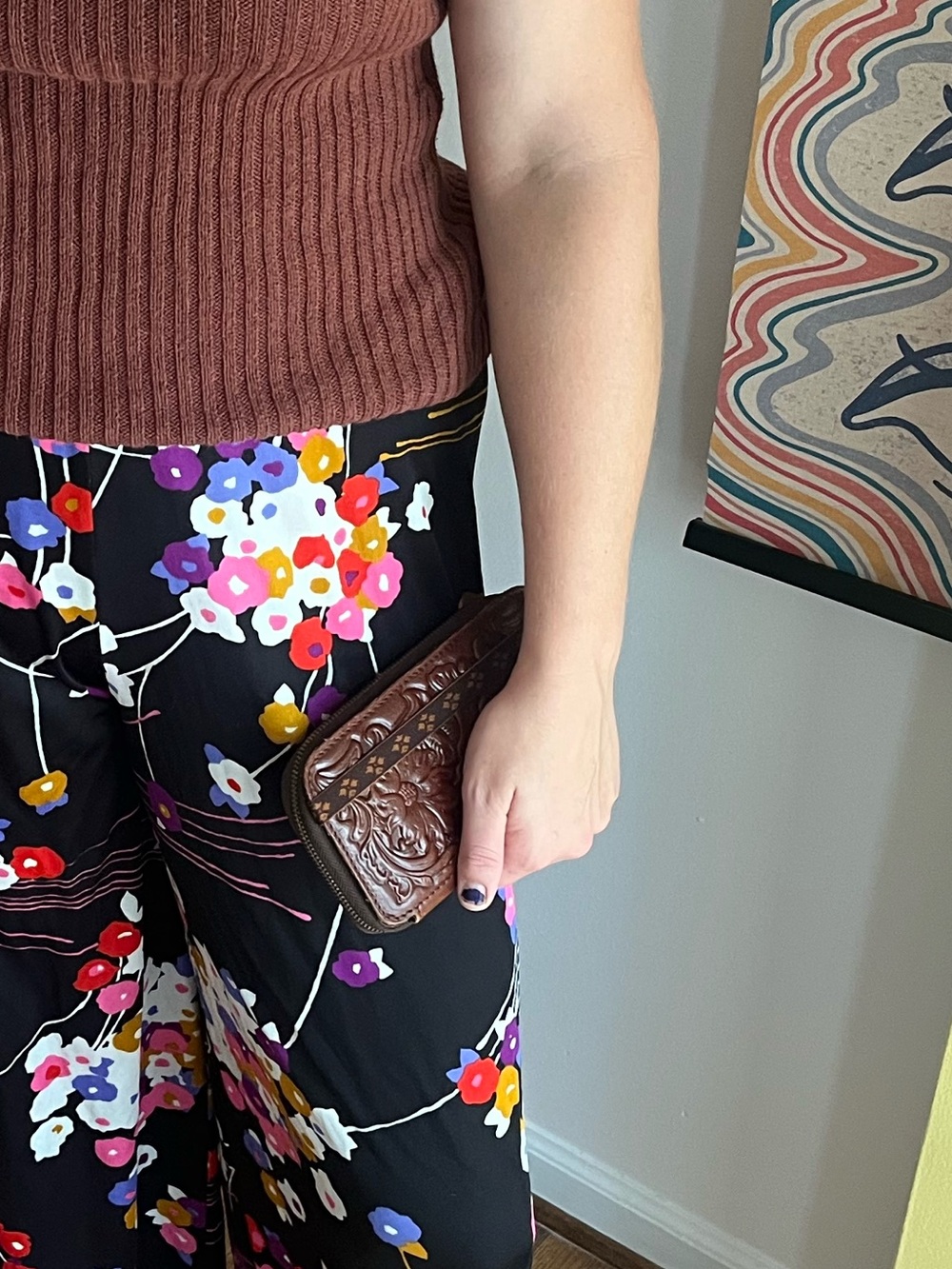Patricia Nash Brown Tooled Leather Zip Wallet - Picture 6 of 7